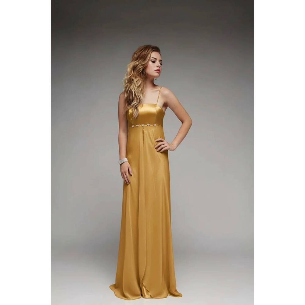 NEW LAST DRESS silken symphony gown in gold